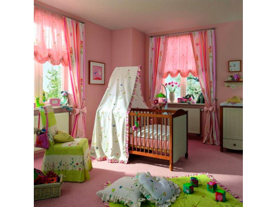 Австрийские шторы в детской комнате фото в интерьере пример 197