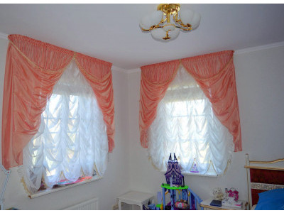 Тюлевые шторы в детской комнате фото в интерьере пример 750
