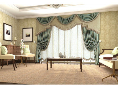 Классические шторы в гостиной фото в интерьере пример 689