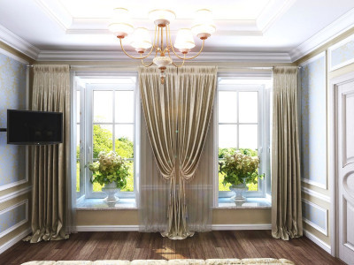 Классические шторы в гостиной фото в интерьере пример 676
