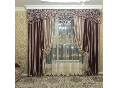 Классические шторы в гостиной фото в интерьере пример 604