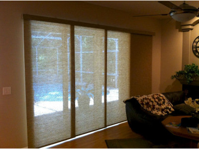 Японские шторы панели фото в интерьере пример 1273