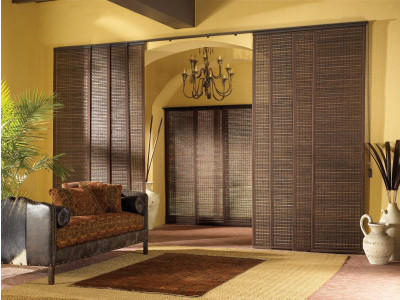 Бамбуковые шторы в коттедже фото в интерьере пример 1174