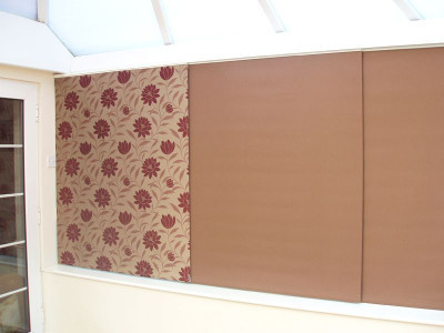 Японские шторы панели фото в интерьере пример 1166