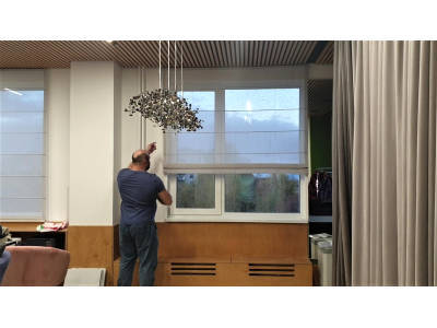 Тюлевые шторы в офисе фото в интерьере пример 2556