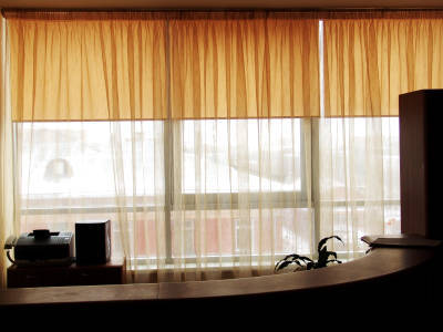 Тюлевые шторы в офисе фото в интерьере пример 2234