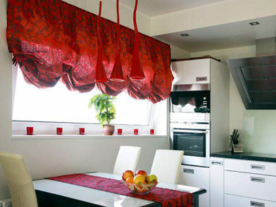 Австрийские шторы на кухне фото в интерьере пример 167