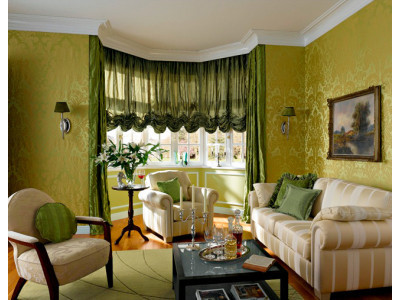 Австрийские шторы в гостиной фото в интерьере пример 208