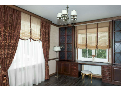 Классические шторы в кабинете фото в интерьере пример 295