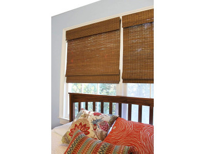 Бамбуковые шторы в спальне фото в интерьере пример 1720