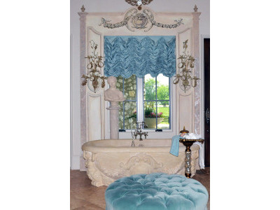 Французские шторы в ванной комнате фото в интерьере пример 843