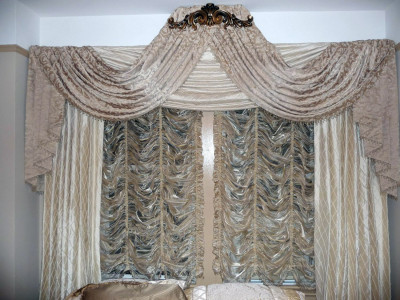 Французские шторы в спальне фото в интерьере пример 829
