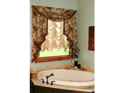 Французские шторы в ванной комнате фото в интерьере пример 825