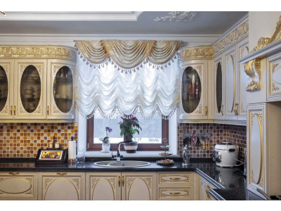 Французские шторы в кухне фото в интерьере пример 785