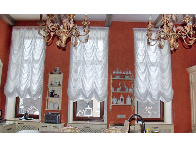 Французские шторы в кухне фото в интерьере пример 775