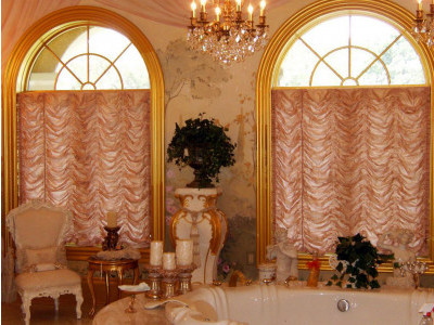 Французские шторы в ванной комнате фото в интерьере пример 753