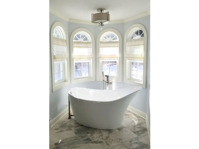 Римские шторы в ванной фото в интерьере пример 2095
