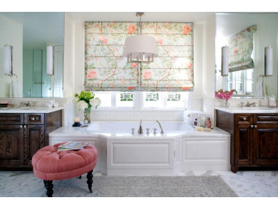 Римские шторы в ванной фото в интерьере пример 2118