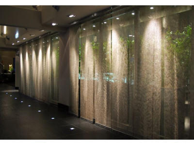 Японские шторы панели фото в интерьере пример 1161