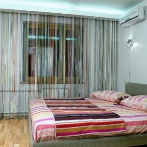 Верёвочные шторы в спальне фото в интерьере пример 1284
