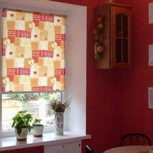 Рулонные шторы на кухне фото в интерьере пример 1503